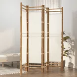 4 paneles összecsukható bambusz és vászon térelválasztó 160 cm