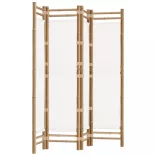 4 paneles összecsukható bambusz és vászon térelválasztó 160 cm