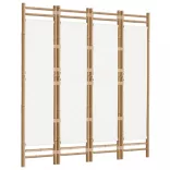 4 paneles összecsukható bambusz és vászon térelválasztó 160 cm