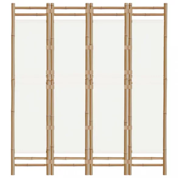 4 paneles összecsukható bambusz és vászon térelválasztó 160 cm
