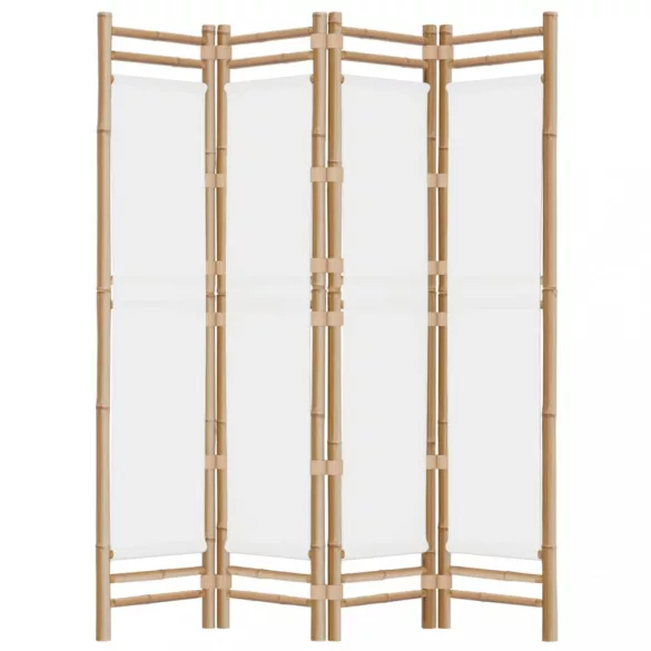4 paneles összecsukható bambusz és vászon térelválasztó 160 cm