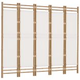 5 paneles összecsukható bambusz és vászon térelválasztó 200 cm