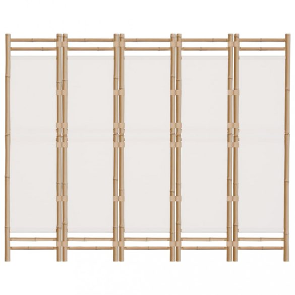 5 paneles összecsukható bambusz és vászon térelválasztó 200 cm