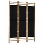 3 paneles összecsukható bambusz és vászon térelválasztó 120 cm