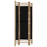 3 paneles összecsukható bambusz és vászon térelválasztó 120 cm