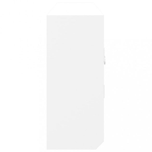 fehér szerelt fa és acél kulcsszekrény 40 x 8,5 x 20 cm