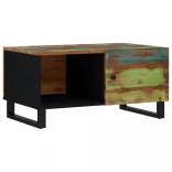 tömör újrahasznosított és szerelt fa dohányzóasztal 80x50x40 cm