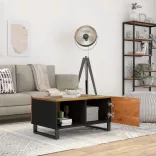 tömör újrahasznosított és szerelt fa dohányzóasztal 80x50x40 cm
