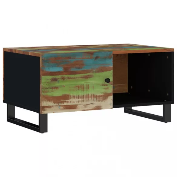 tömör újrahasznosított és szerelt fa dohányzóasztal 80x50x40 cm