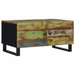 tömör újrahasznosított és szerelt fa dohányzóasztal 80x50x40 cm