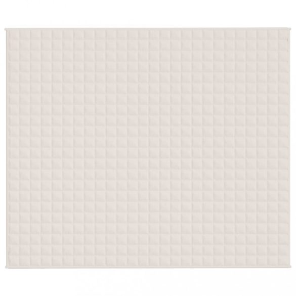 világos krémszínű szövet súlyozott takaró 220 x 260 cm 15 kg