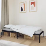 fekete fém ágykeret 75 x 190 cm