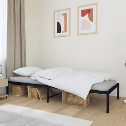 fekete fém ágykeret 80 x 200 cm