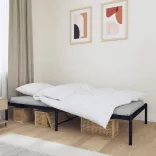 fekete fém ágykeret 90 x 190 cm