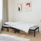 fekete fém ágykeret 90 x 200 cm