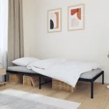 fekete fém ágykeret 100 x 200 cm