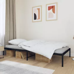 fekete fém ágykeret 100 x 200 cm