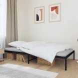 fekete fém ágykeret 107 x 203 cm