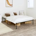 fekete fém ágykeret 120 x 190 cm