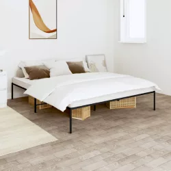 fekete fém ágykeret 160 x 200 cm