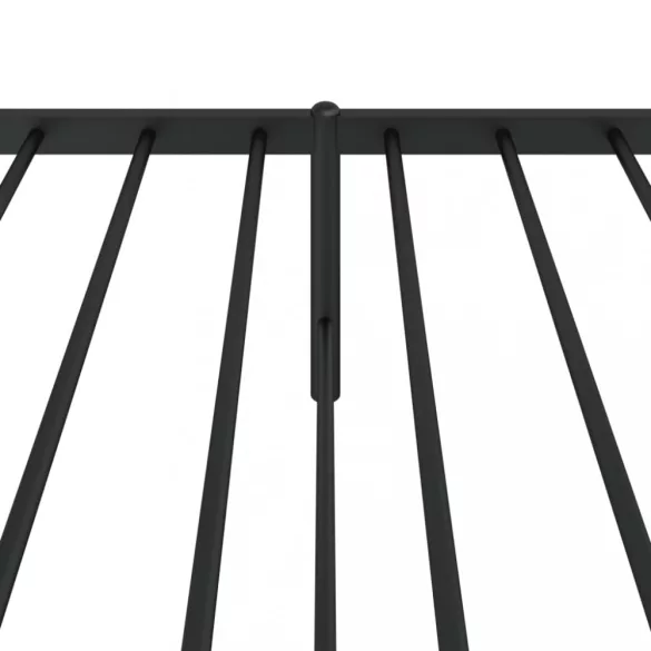 fekete fém ágykeret fejtámlával 90 x 200 cm