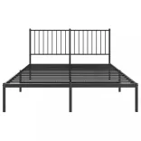 fekete fém ágykeret fejtámlával 135 x 190 cm