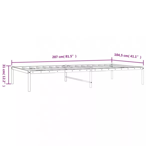 fehér fém ágykeret 100x200 cm
