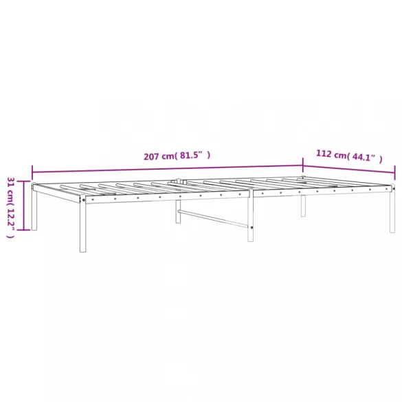 fehér fém ágykeret 107x203 cm