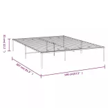 fehér fém ágykeret 140 x 200 cm