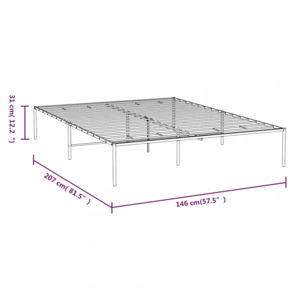 fehér fém ágykeret 140 x 200 cm