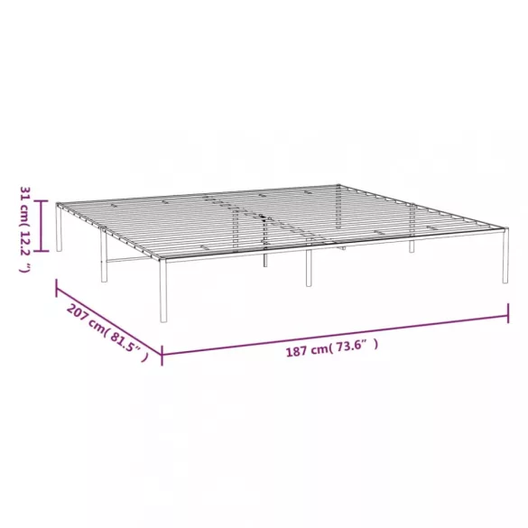 fehér fém ágykeret 180 x 200 cm