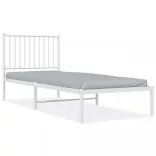 fehér fém ágykeret fejtámlával 80x200 cm