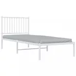 fehér fém ágykeret fejtámlával 80x200 cm