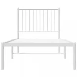 fehér fém ágykeret fejtámlával 80x200 cm