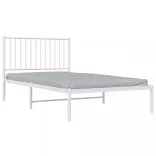 fehér fém ágykeret fejtámlával 100x190 cm