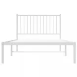 fehér fém ágykeret fejtámlával 100x190 cm