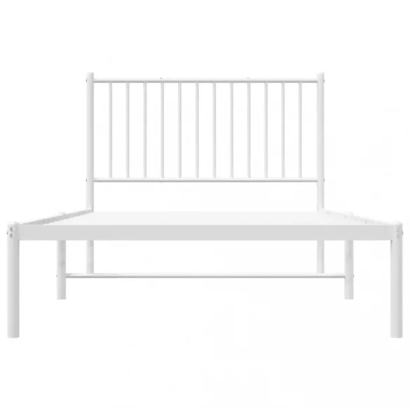 fehér fém ágykeret fejtámlával 100x190 cm