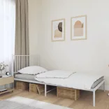 fehér fém ágykeret fejtámlával 100x200 cm