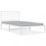 fehér fém ágykeret fejtámlával 100x200 cm