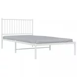 fehér fém ágykeret fejtámlával 100x200 cm