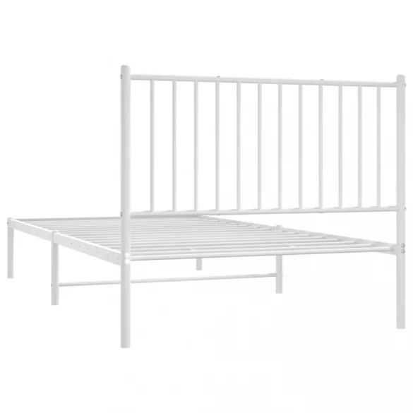 fehér fém ágykeret fejtámlával 100x200 cm