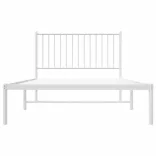 fehér fém ágykeret fejtámlával 107x203 cm