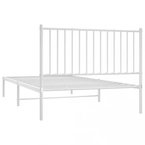 fehér fém ágykeret fejtámlával 107x203 cm