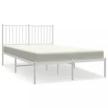 fehér fém ágykeret fejtámlával 120x190 cm