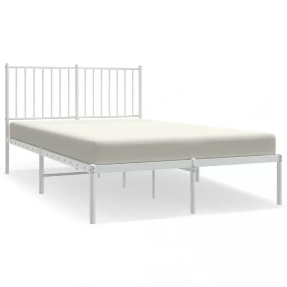 fehér fém ágykeret fejtámlával 120x190 cm