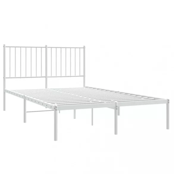 fehér fém ágykeret fejtámlával 120x190 cm
