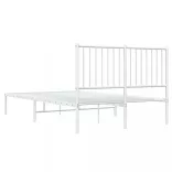 fehér fém ágykeret fejtámlával 120 x 200 cm