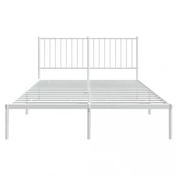 fehér fém ágykeret fejtámlával 135 x 190 cm