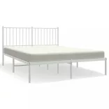 fehér fém ágykeret fejtámlával 140 x 200 cm
