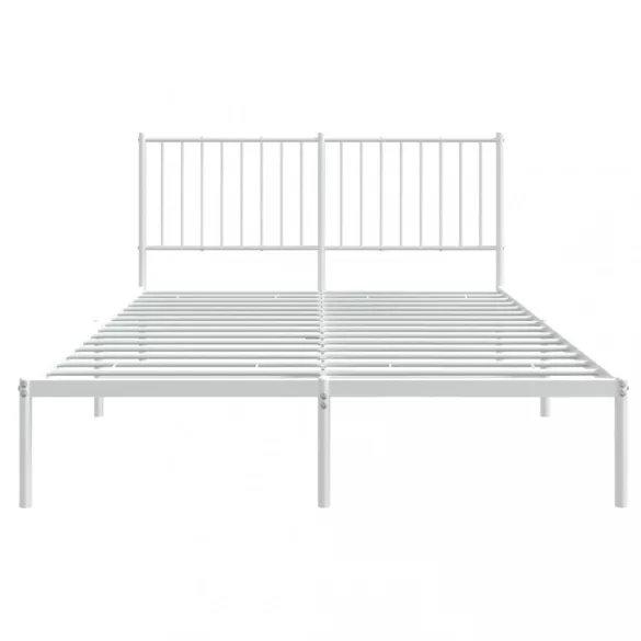 fehér fém ágykeret fejtámlával 140 x 200 cm